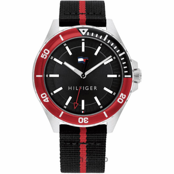 Tommy Hilfiger 1792010 Logan férfi karóra, ezüst színű, fekete számlappal, Miyota 2036 Quartz szerkezettel.