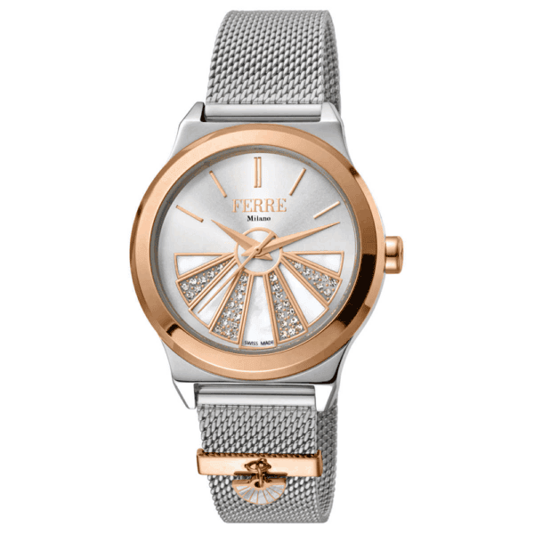 FM1L125M0091 Női karóra FM1L125M0091 Ezüst színű tok ezüst színű/fehér gyöngyház számlappal, kvarc szerkezettel.